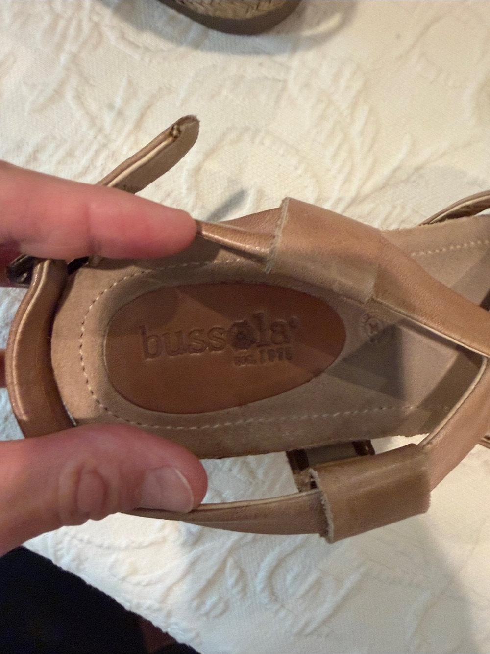 bussola Beige Leather Strappy Women's Sandals